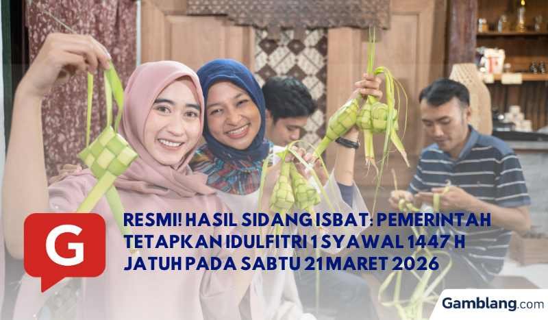 RESMI! Hasil Sidang Isbat: Pemerintah Tetapkan Idulfitri 1 Syawal 1447 H Jatuh pada Sabtu 21 Maret 2026
